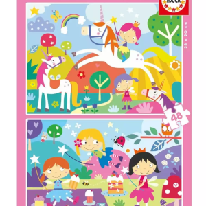 Conjunto De 2 Puzzles Mundo De Fantasia 48 Pcs - Educa